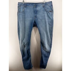 G STAR RAW Jeans Men 40x34 ARC 3D SLIM Button Fly Tapered Denim Pant Cotton Blue